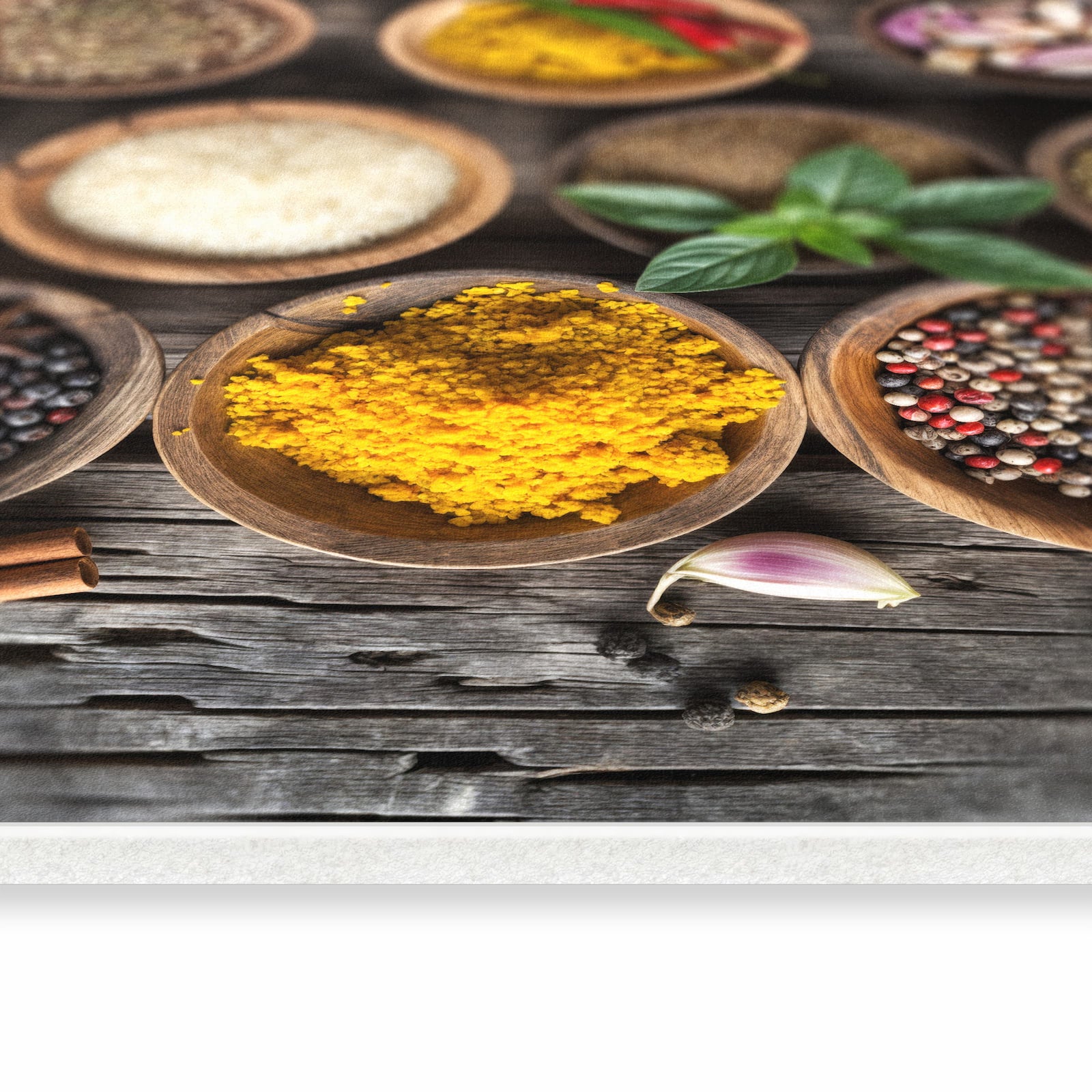 Abriebfester Küchenläufer nach Maß mit Motiv Verschiedene Gewürze in seitlicher Ansicht