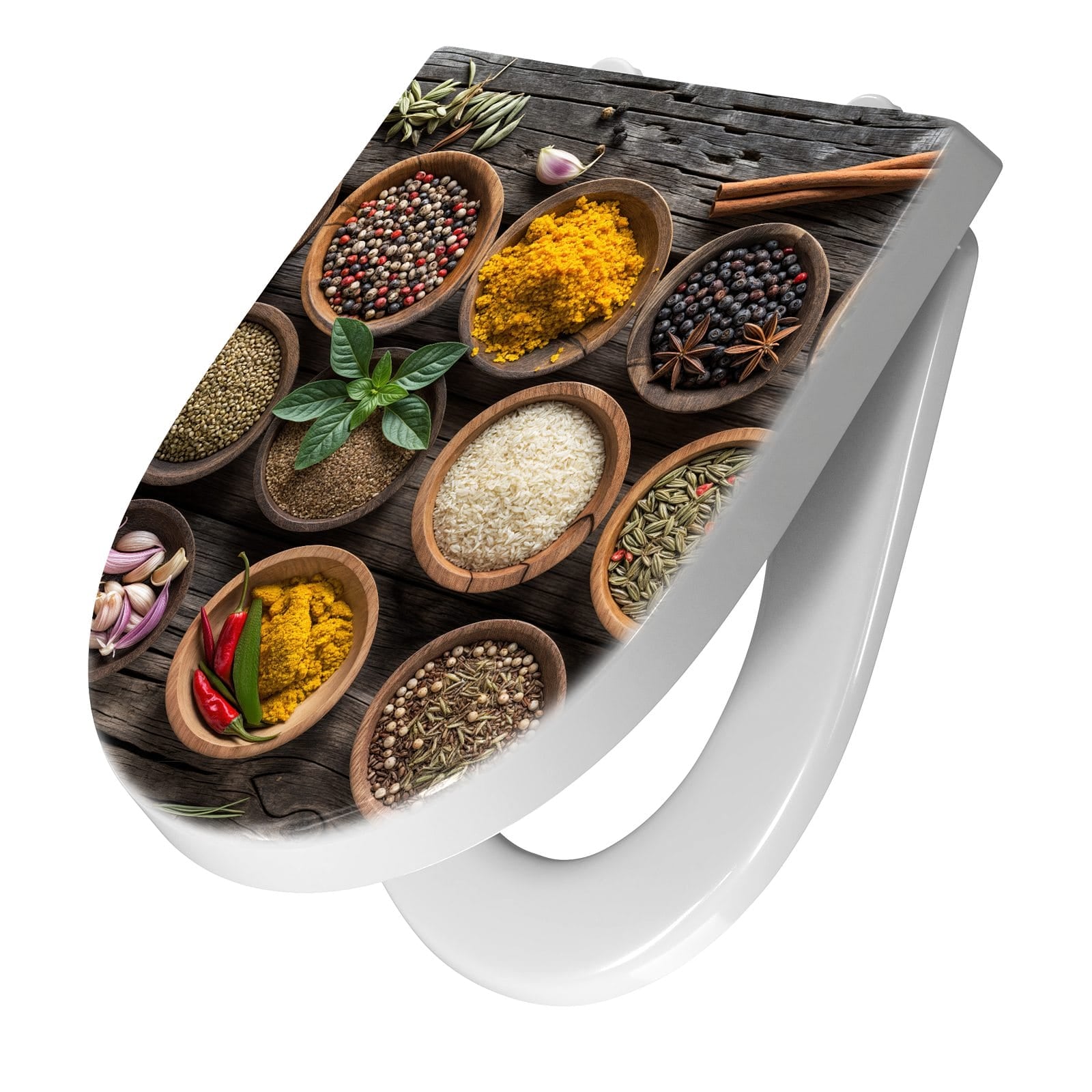 WC-Sitz mit Absenkautomatik Verschiedene Gewürze