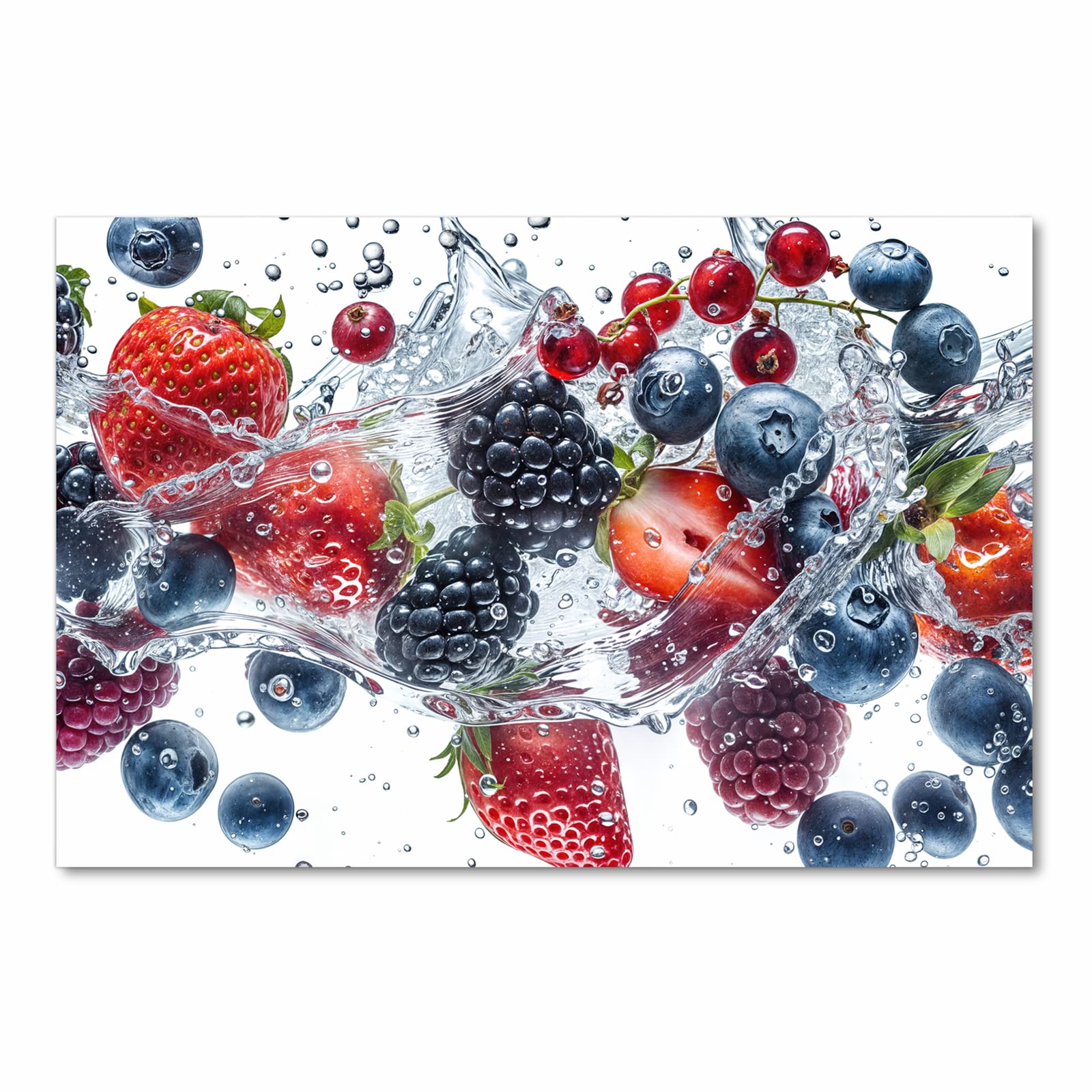 UV-beständiger Küchenteppich mit Motiv Beeren im Wasser in Frontansicht