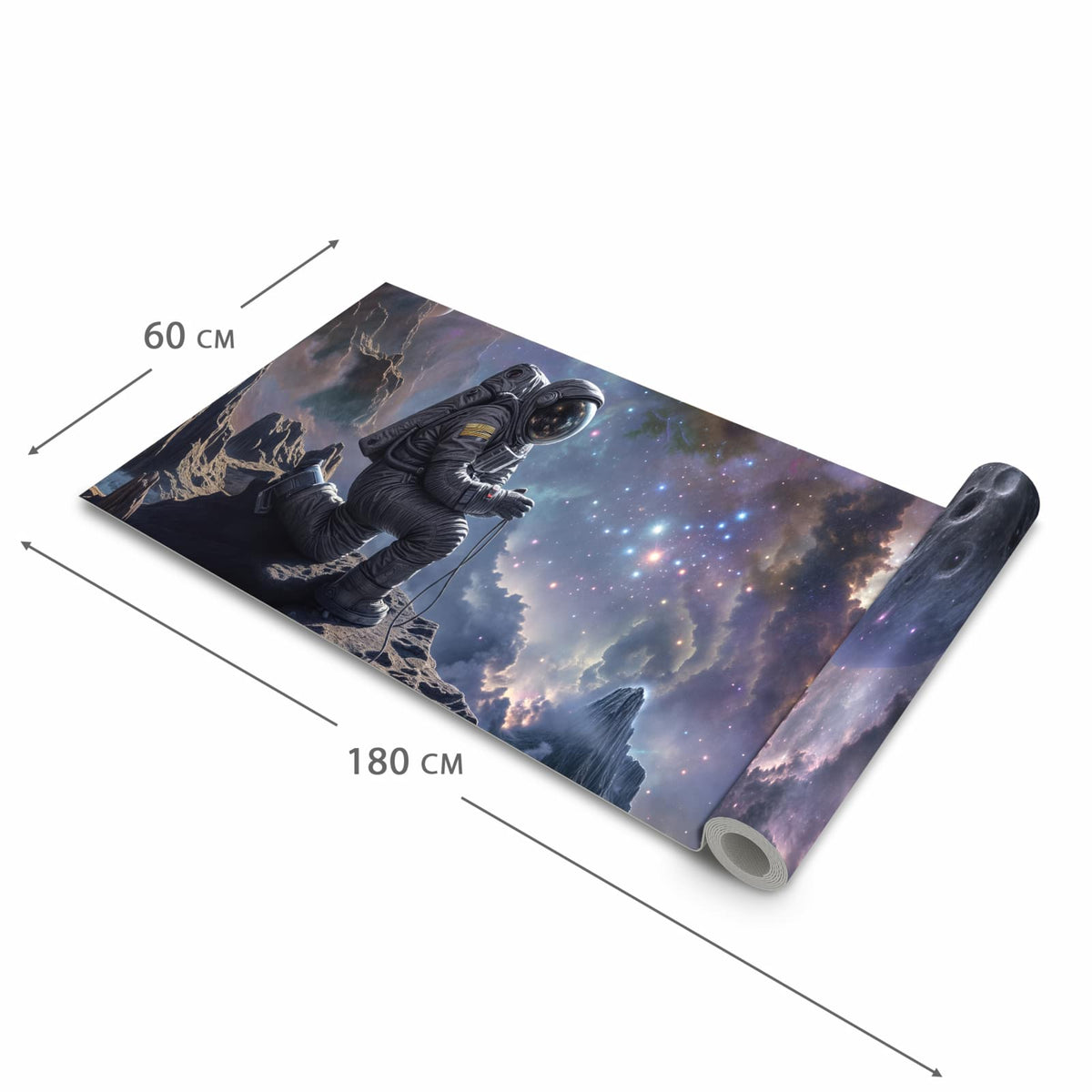 Formstabiler großer Küchenteppich mit Motiv In All Astronaut in der Größe 80x300 cm