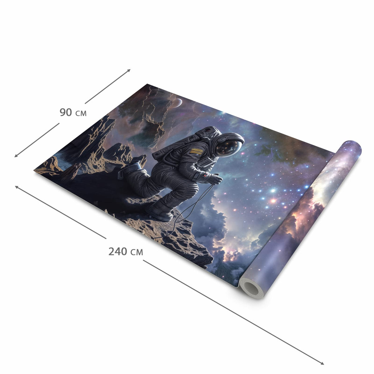 Geruchsneutraler rutschfester Küchenläufer mit Motiv In All Astronaut in der Größe 90x180 cm