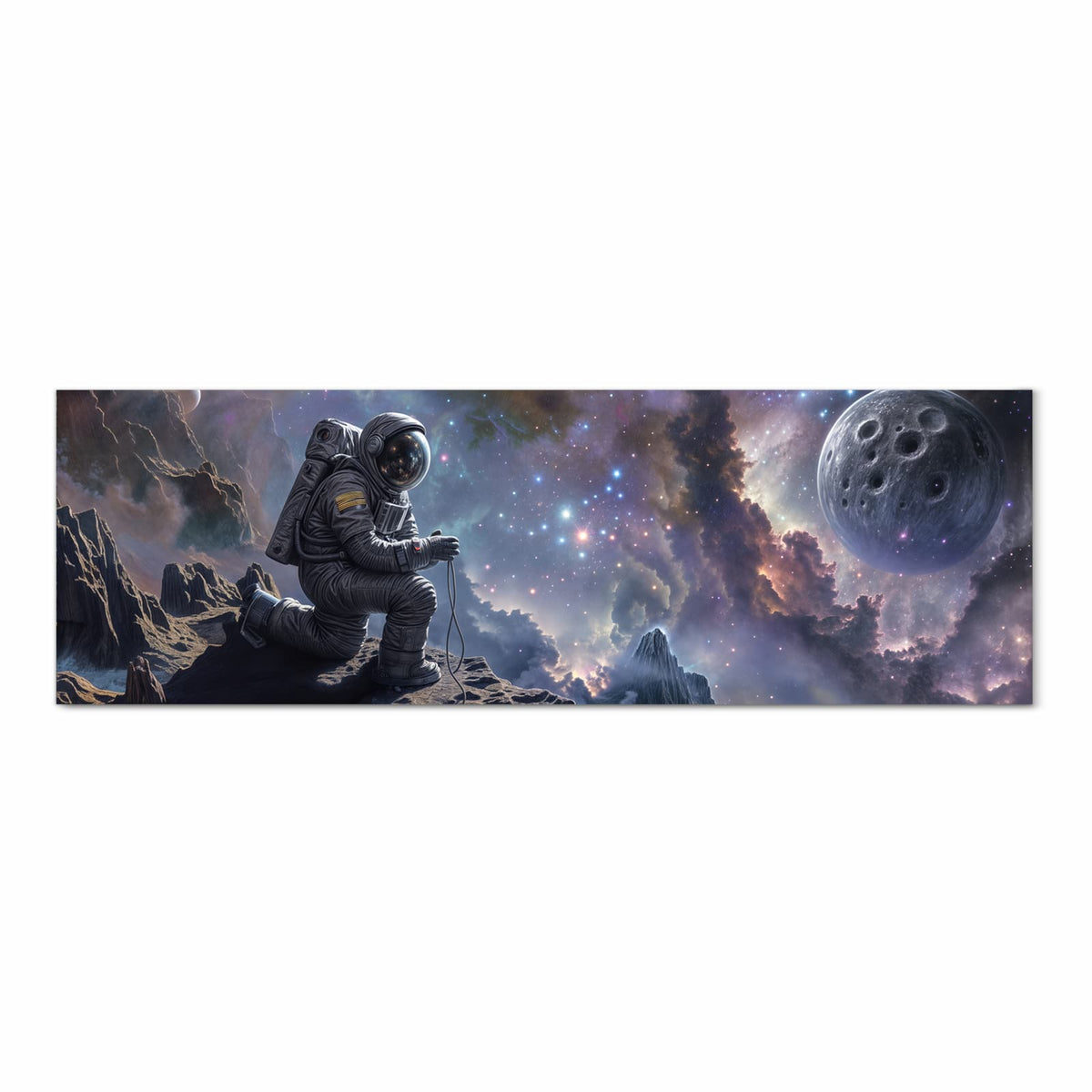 Feuchtigkeitsresistenter dünner Küchenteppich mit Motiv In All Astronaut in Frontansicht