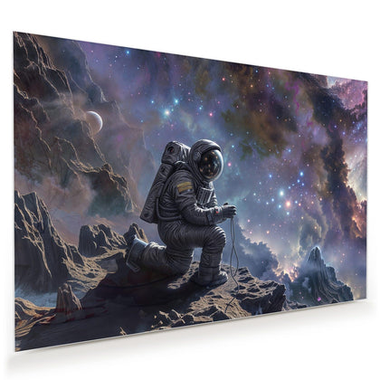 Wandbild mit dem Motiv Astronaut und Galaxie