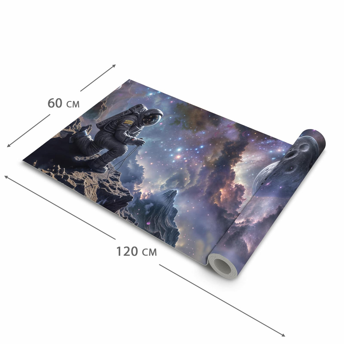 Bodenschonender waschbarer Küchenteppich mit Motiv In All Astronaut in der Grösse 80x300 cm