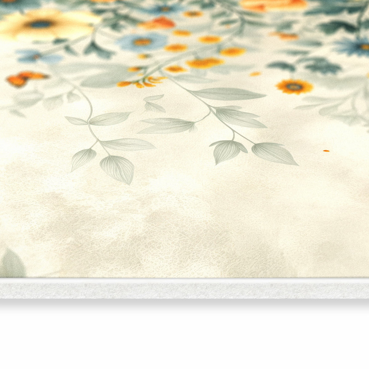 Strapazierfähiger Küchenläufer mit Motiv Blumenwiese in seitlicher Ansicht