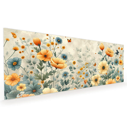 Küchenrückwand mit dem Motiv Sommerblüten auf Beige