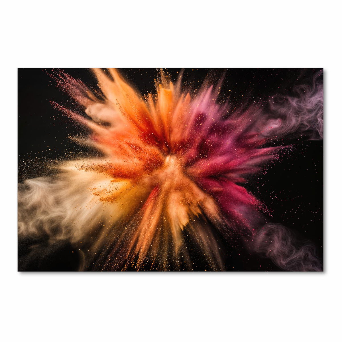 Küchenläufer Farbpulver auf Schwarz 60 × 90 cm, Motiv bildfüllend von oben