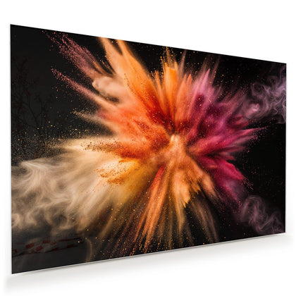 Wandbild mit dem Motiv Farbpulver auf Schwarz