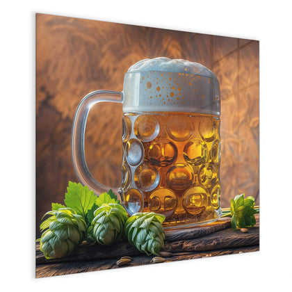 Magnettafel mit dem Motiv Bierkrug mit Hopfen