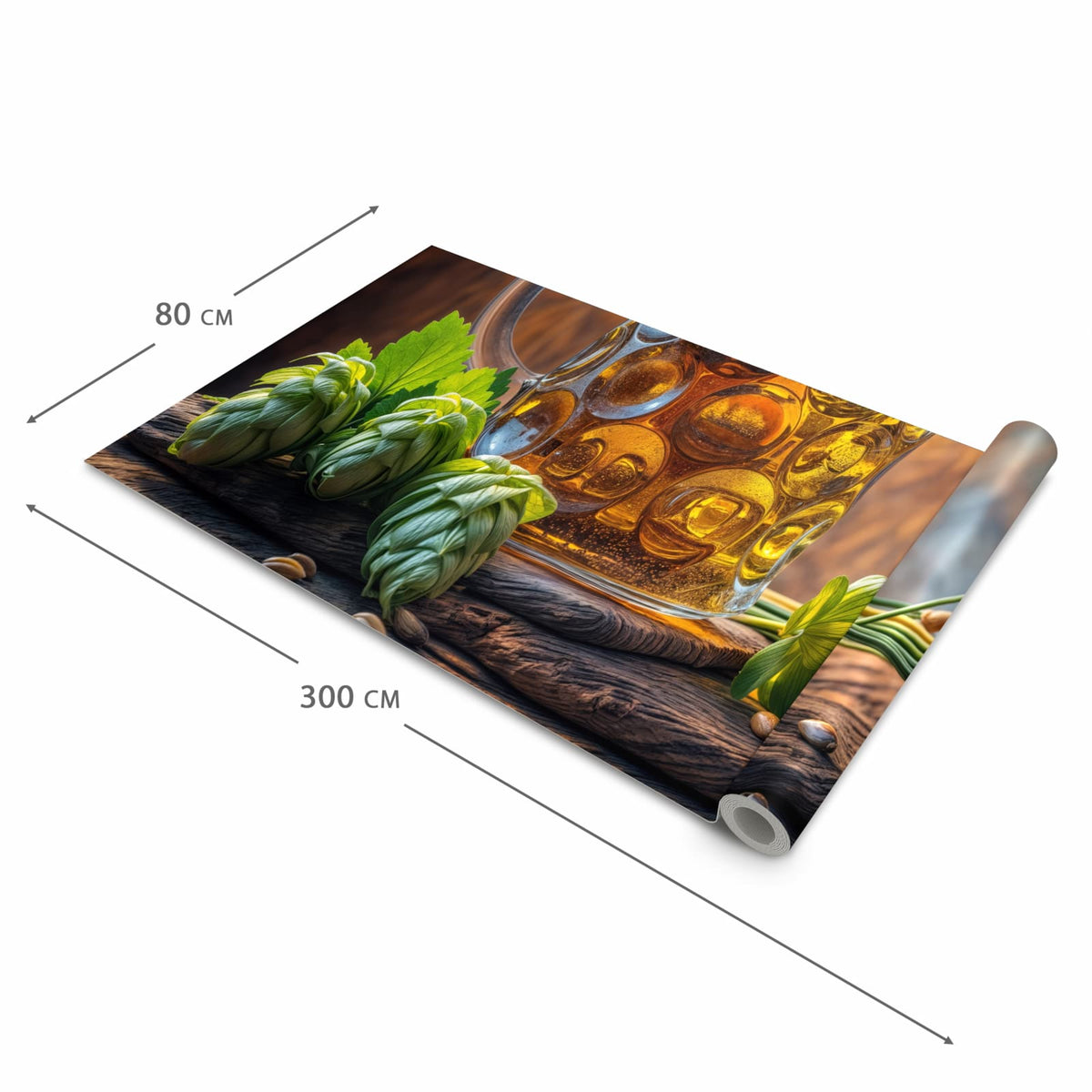 Küchenläufer mit Motiv Bierkrug in der Grösse 80x280 cm für Ordnung & Übersicht