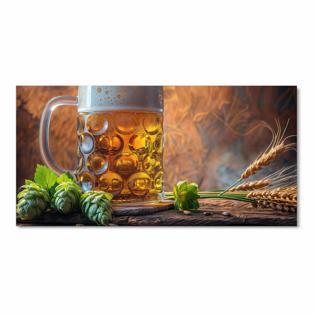 Langlebiger waschbarer Küchenteppich mit Motiv Bierkrug in Frontansicht