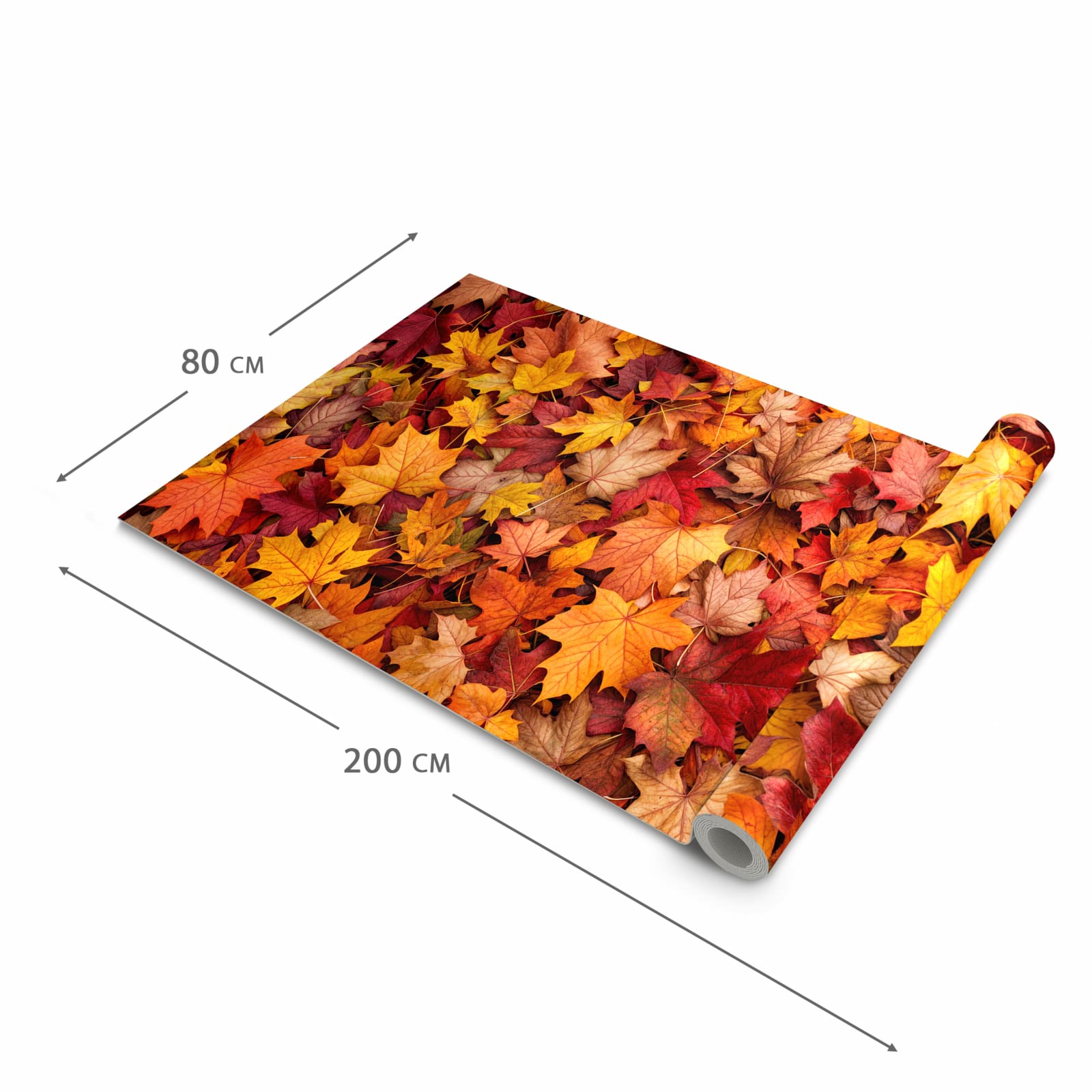 Schmutzabweisender rutschfester Küchenläufer mit Motiv Herbstlaub in der Größe 80x280 cm