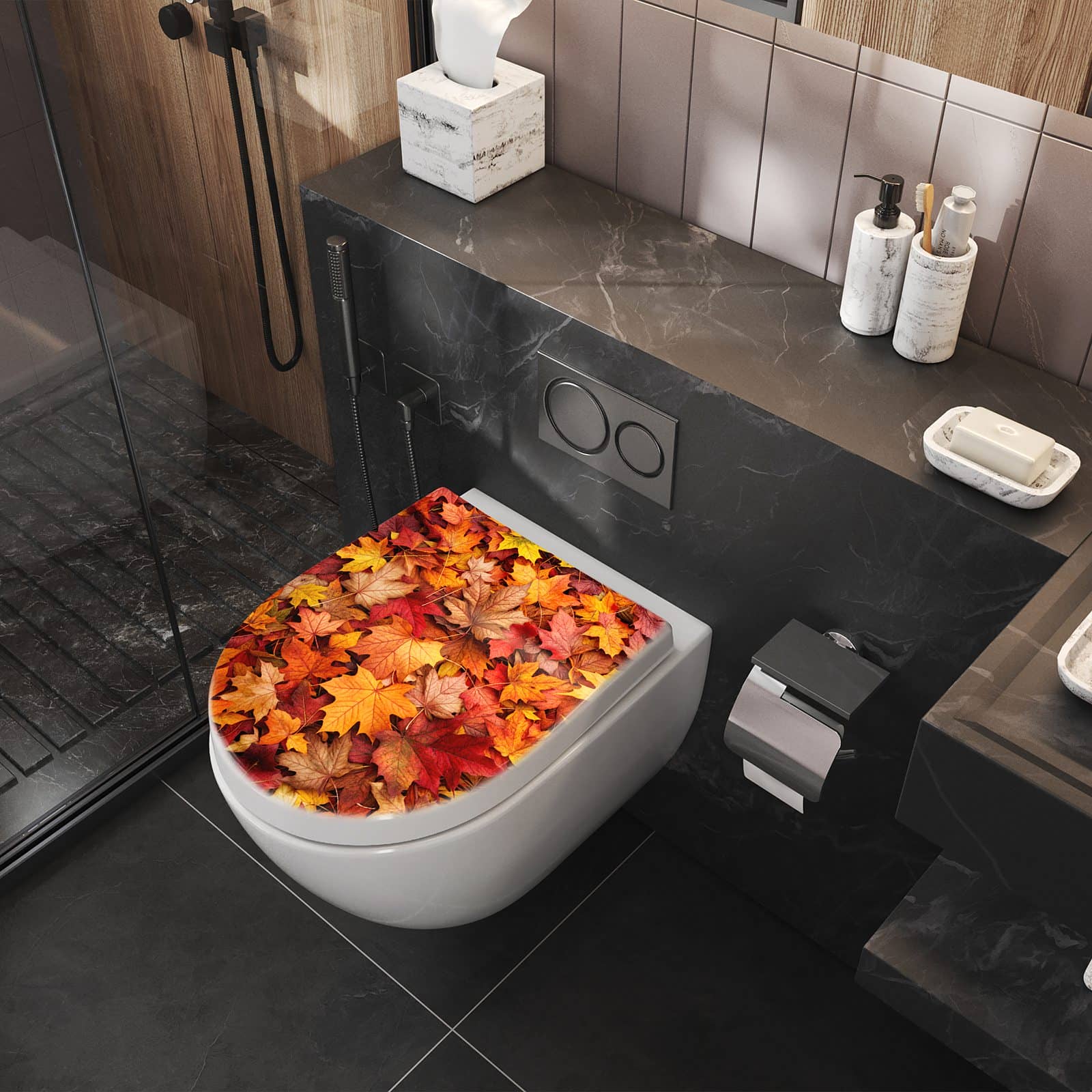 WC-Sitz mit Absenkautomatik Herbstlaub
