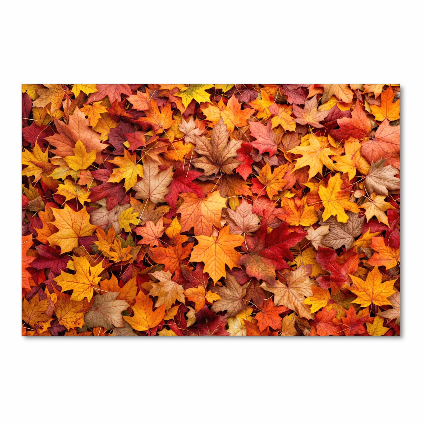 Küchenteppich waschbar mit Motiv Herbstlaub in Frontansicht für mehr Trittkomfort