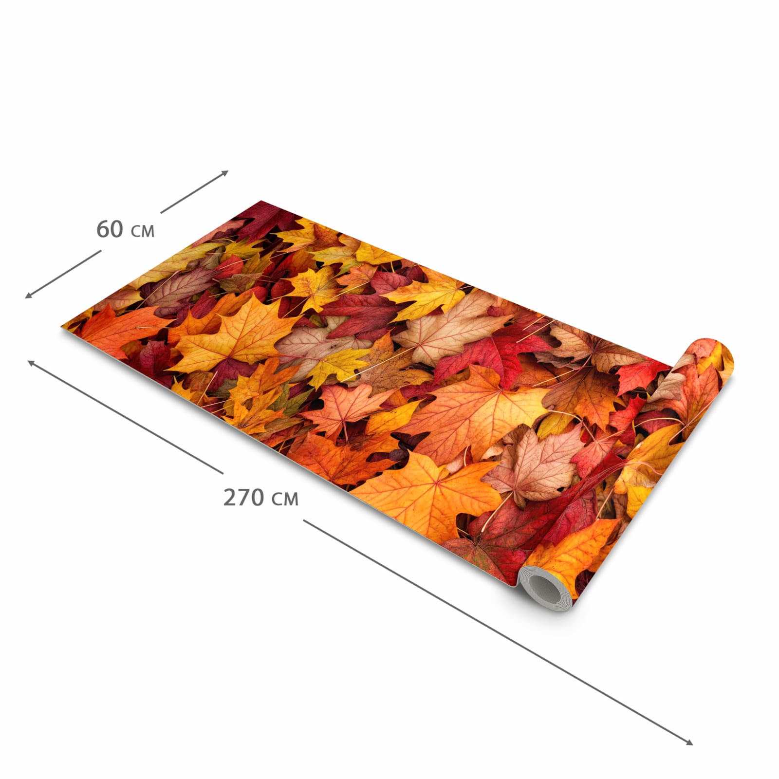 Komfortabler Küchenläufer mit Motiv Herbstlaub in der Grösse 80x280 cm