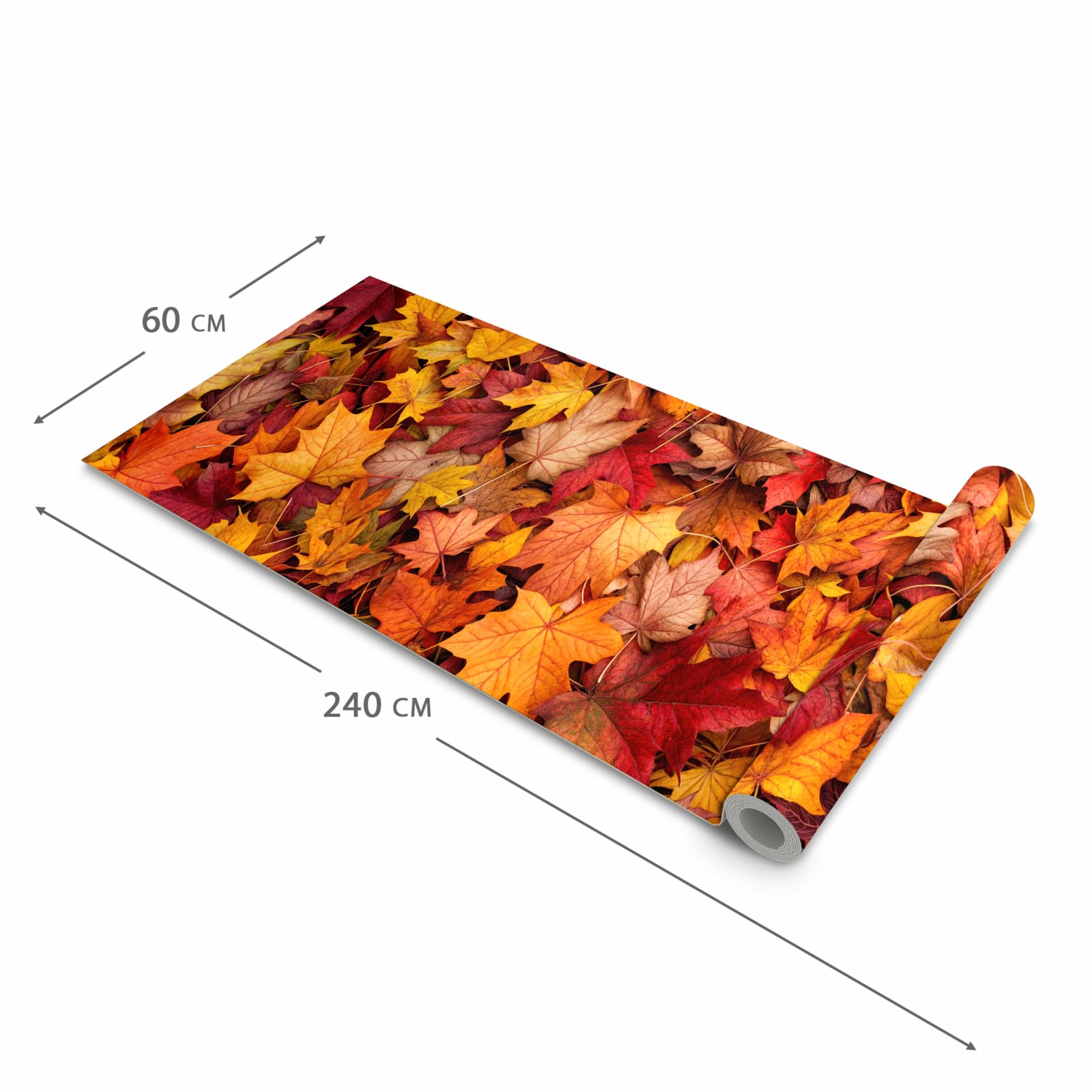 UV-beständiger Küchenläufer mit Motiv Herbstlaub in der Grösse 80x280 cm