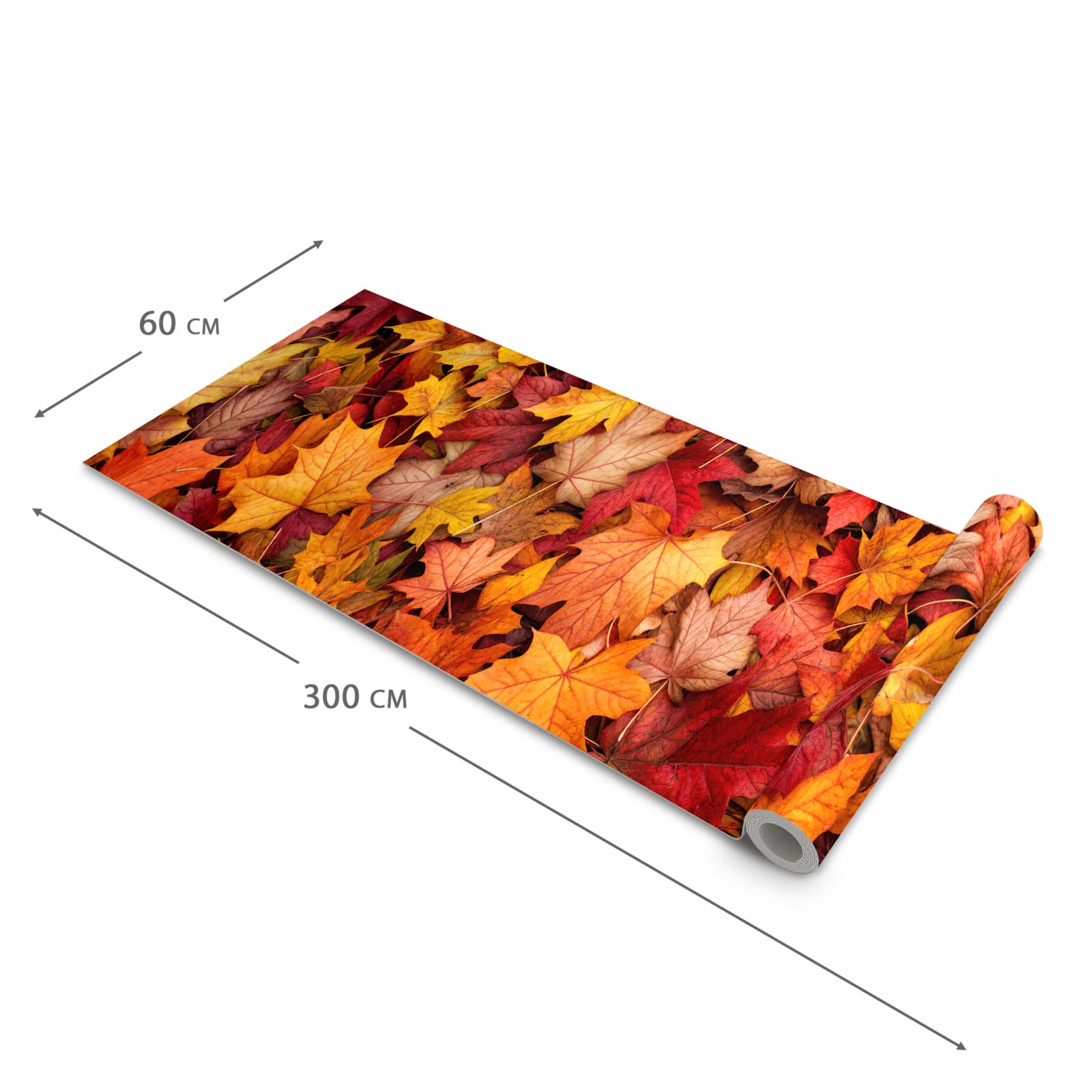 Wasserabweisender Küchenläufer mit Motiv Herbstlaub in der Grösse 80x280 cm