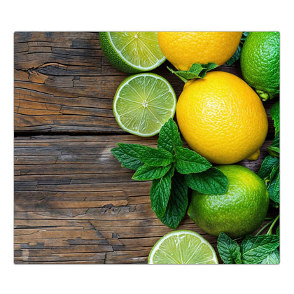 Herdabdeckplatte mit dem Motiv Zitronen und Limetten