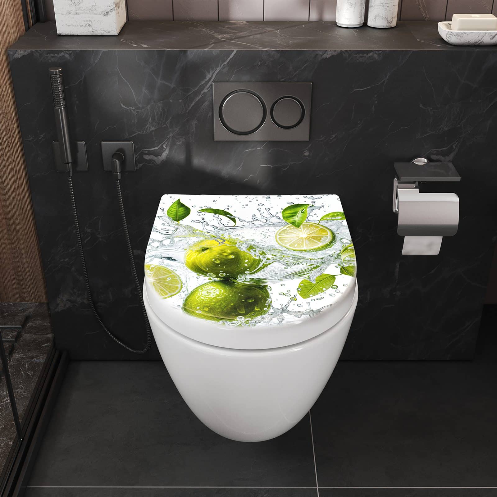 WC-Sitz mit Absenkautomatik Zitrusfrucht Spritzer