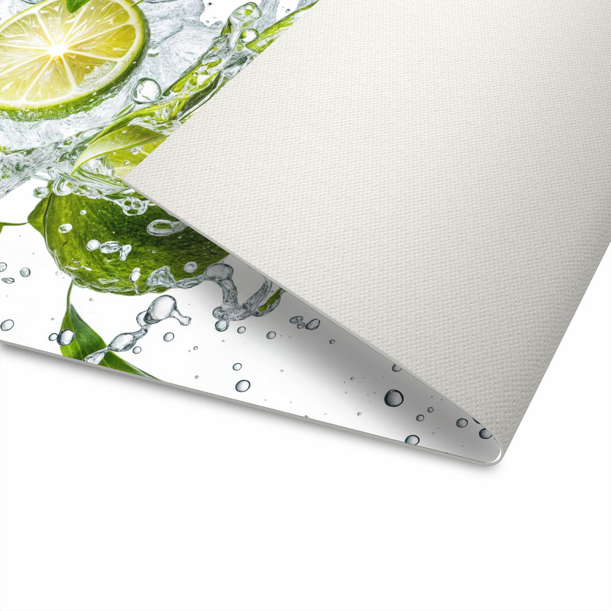 Bodenschonender Läufer für die Küche mit Motiv Zitrusfrucht Spritzer in der Unterseite