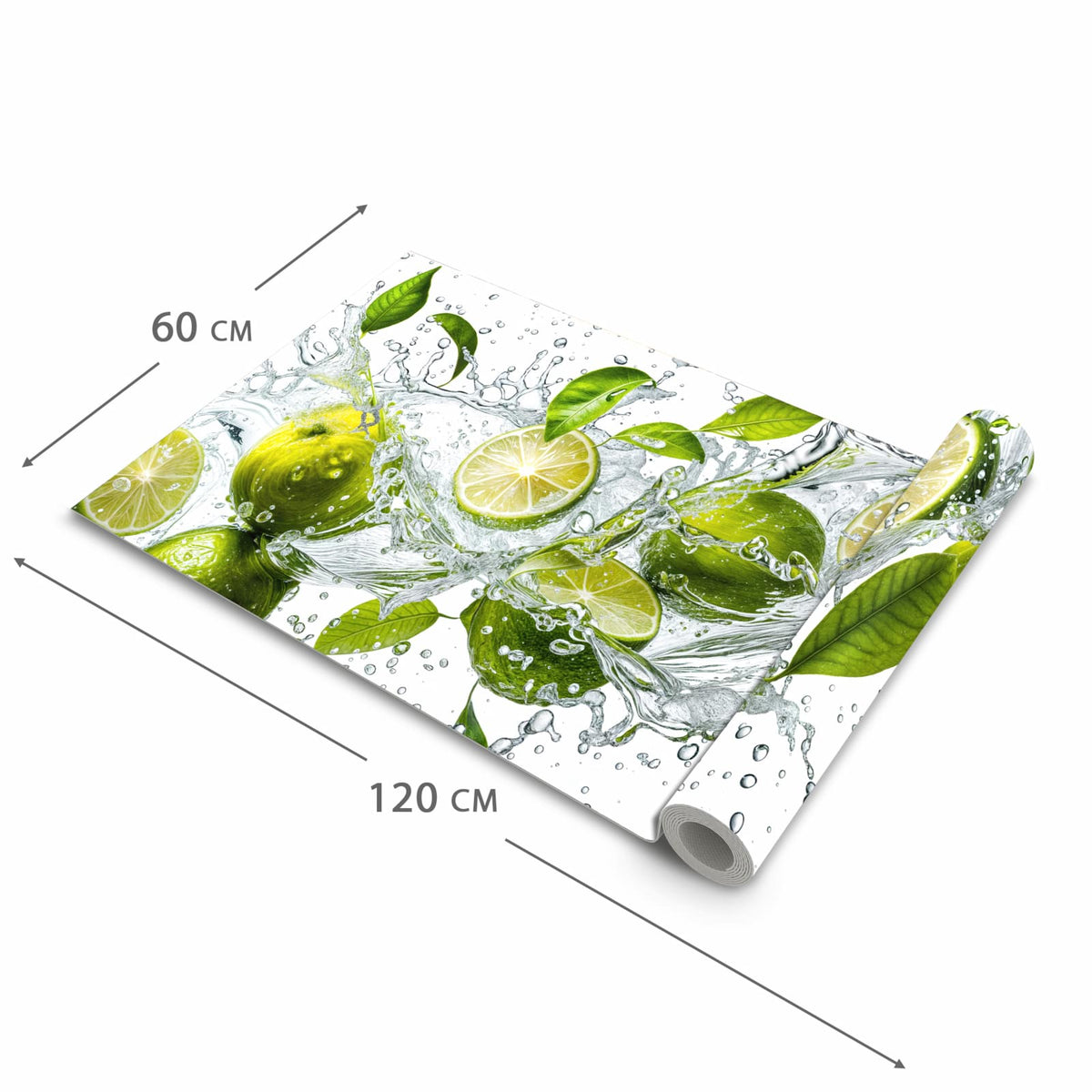 Abriebfester Küchenläufer mit Motiv Zitrusfrucht Spritzer in der Grösse 80x250 cm