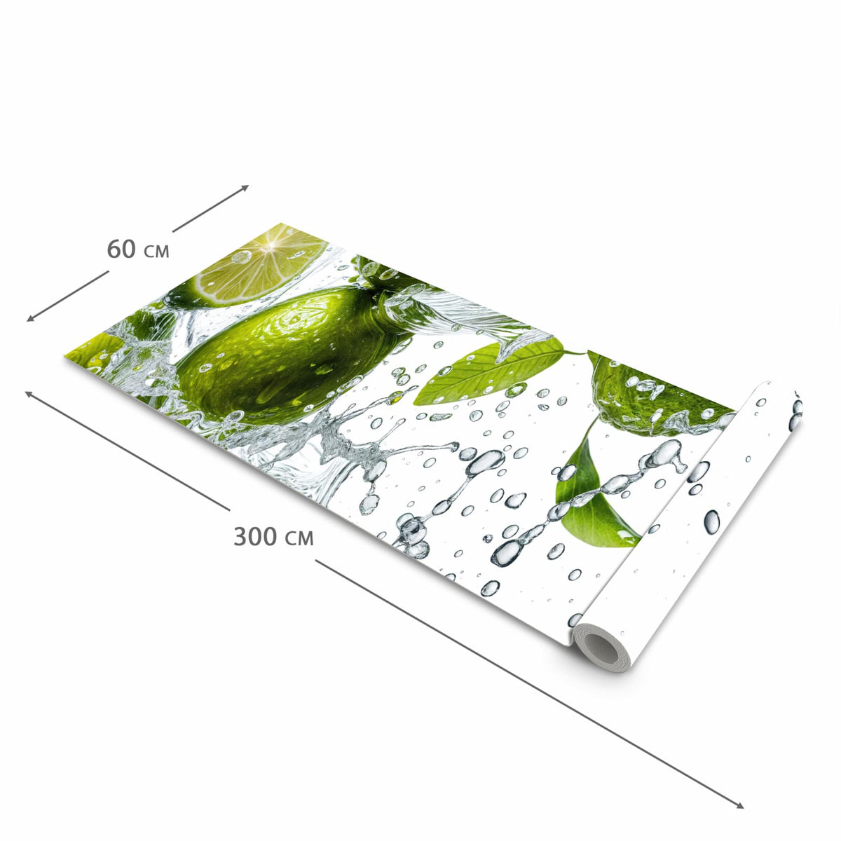 Schmutzabweisender Teppichläufer für die Küche mit Motiv Zitrusfrucht Spritzer in der Grösse 80x250 cm