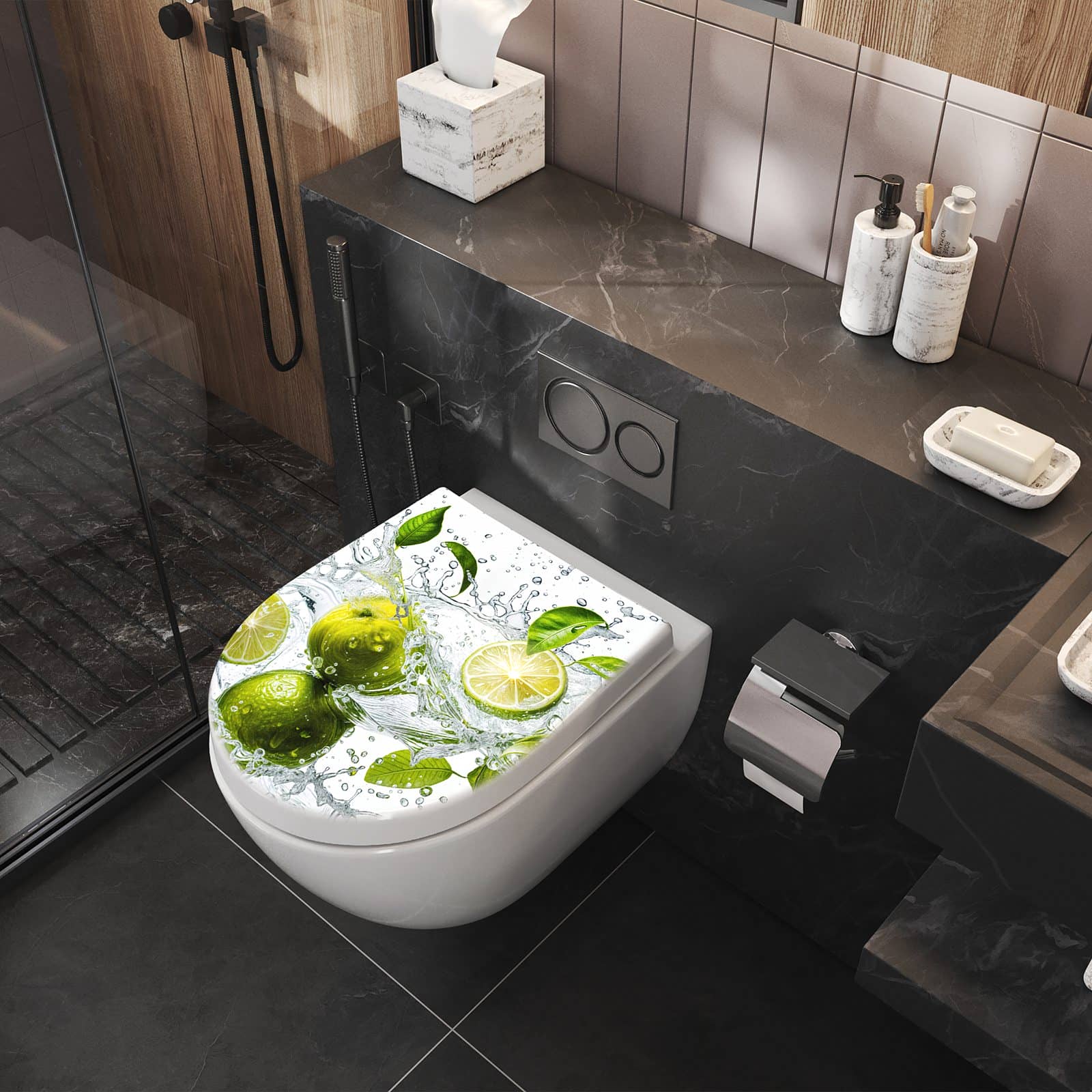 WC-Sitz mit Absenkautomatik Zitrusfrucht Spritzer