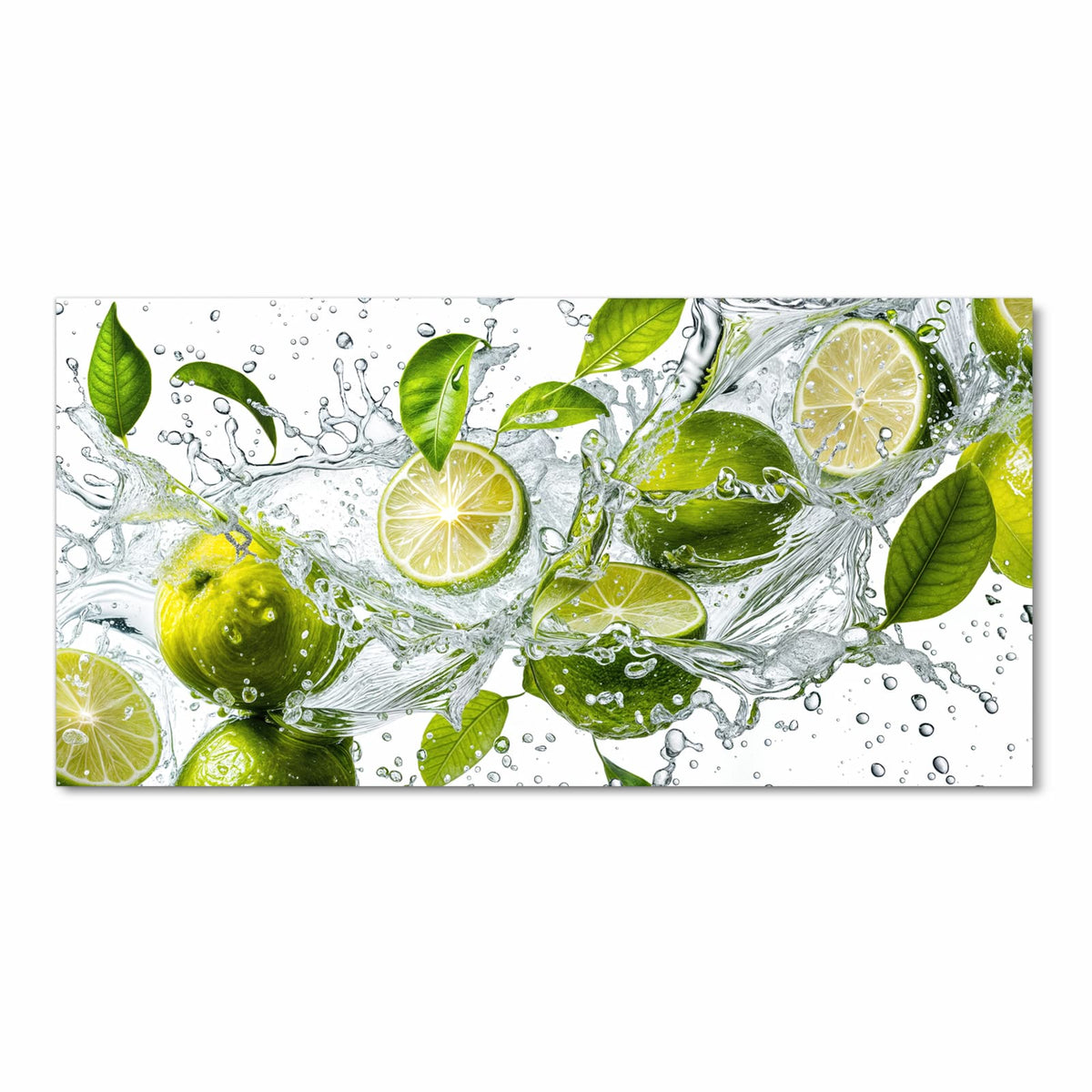 Ordnungsschaffender Küchenteppich mit Motiv Zitrusfrucht Spritzer in Frontansicht für Übersicht