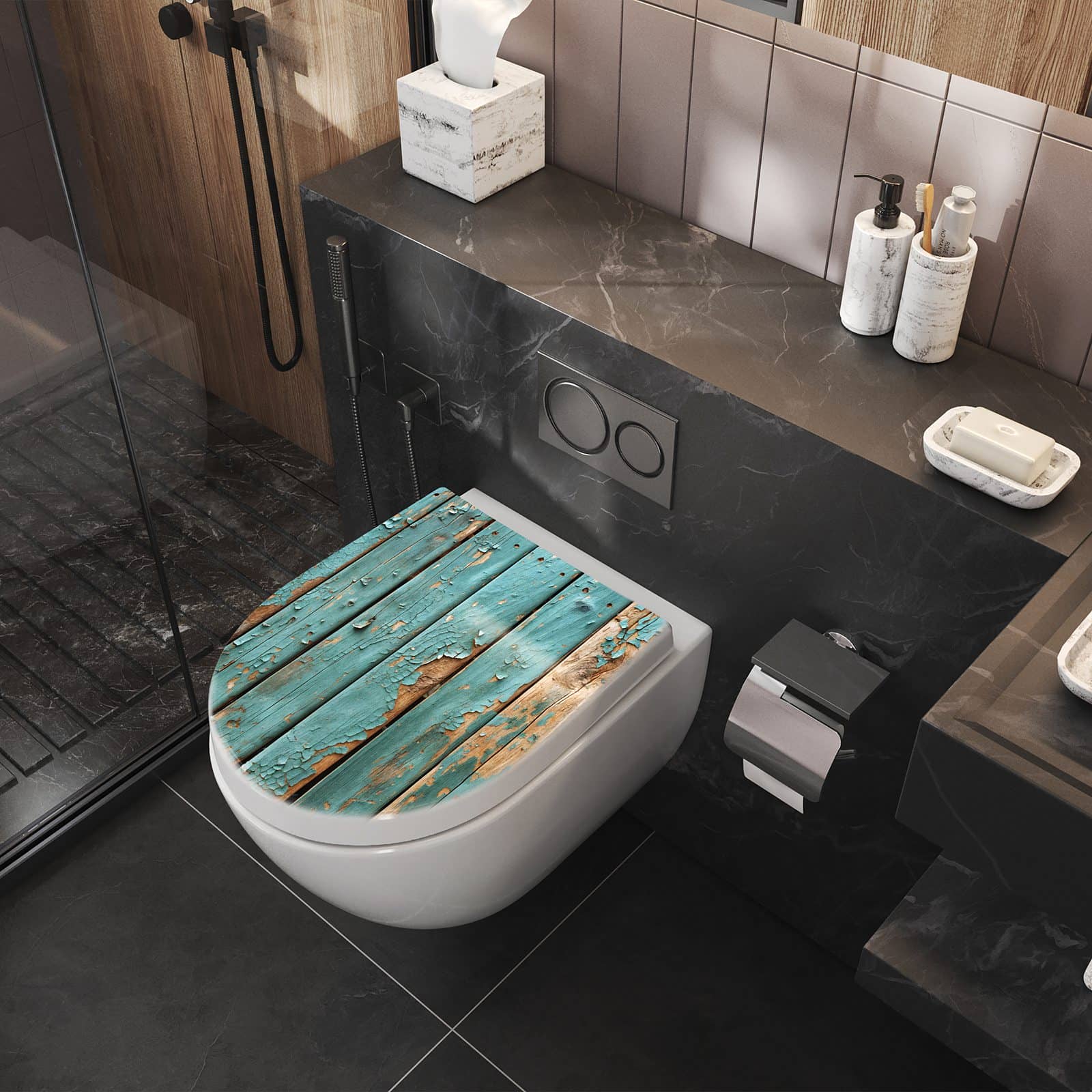 WC-Sitz mit Absenkautomatik Farbe von Abblätternde