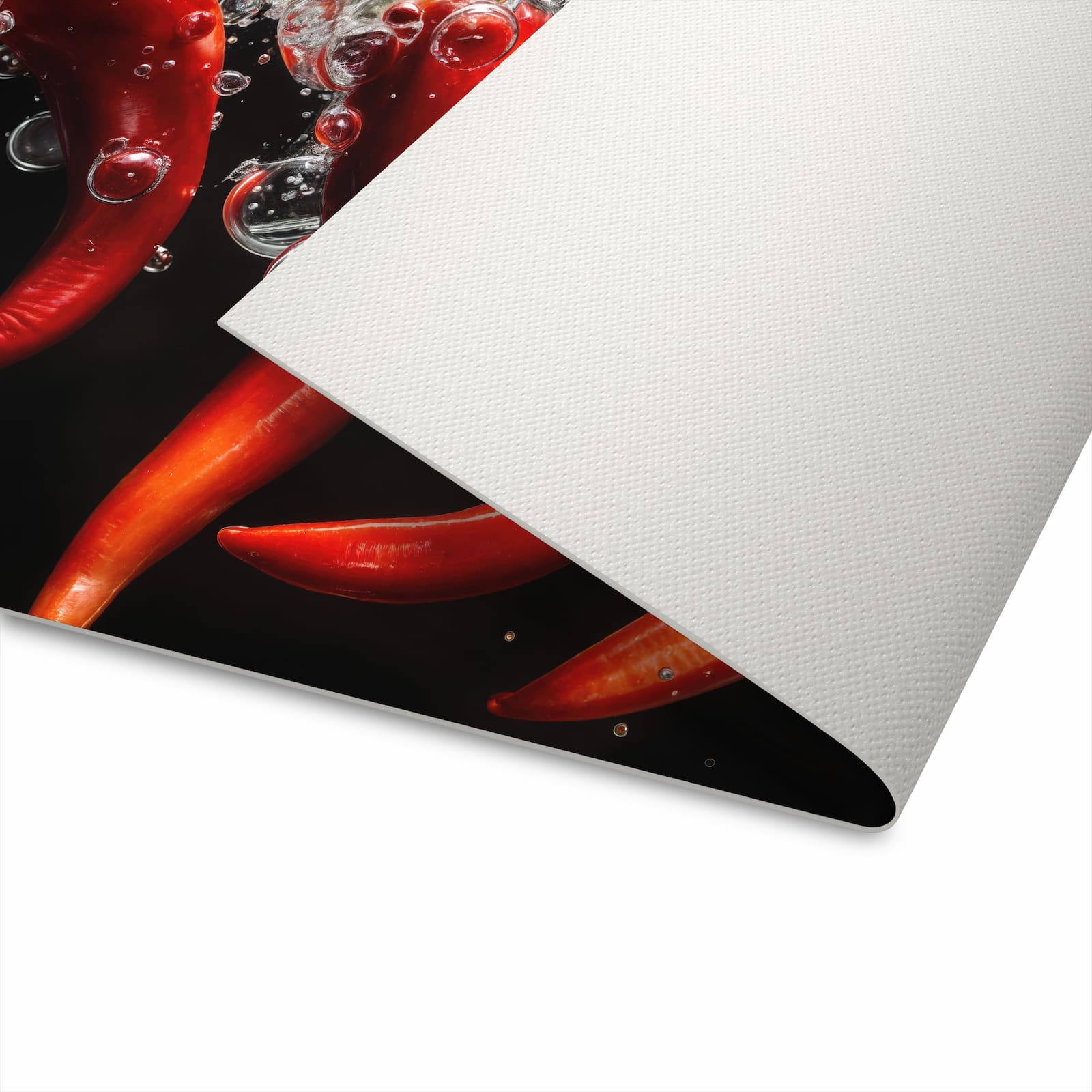 Rutschfester waschbarer Küchenteppich mit Motiv Chili unter Wasser in der Unterseite