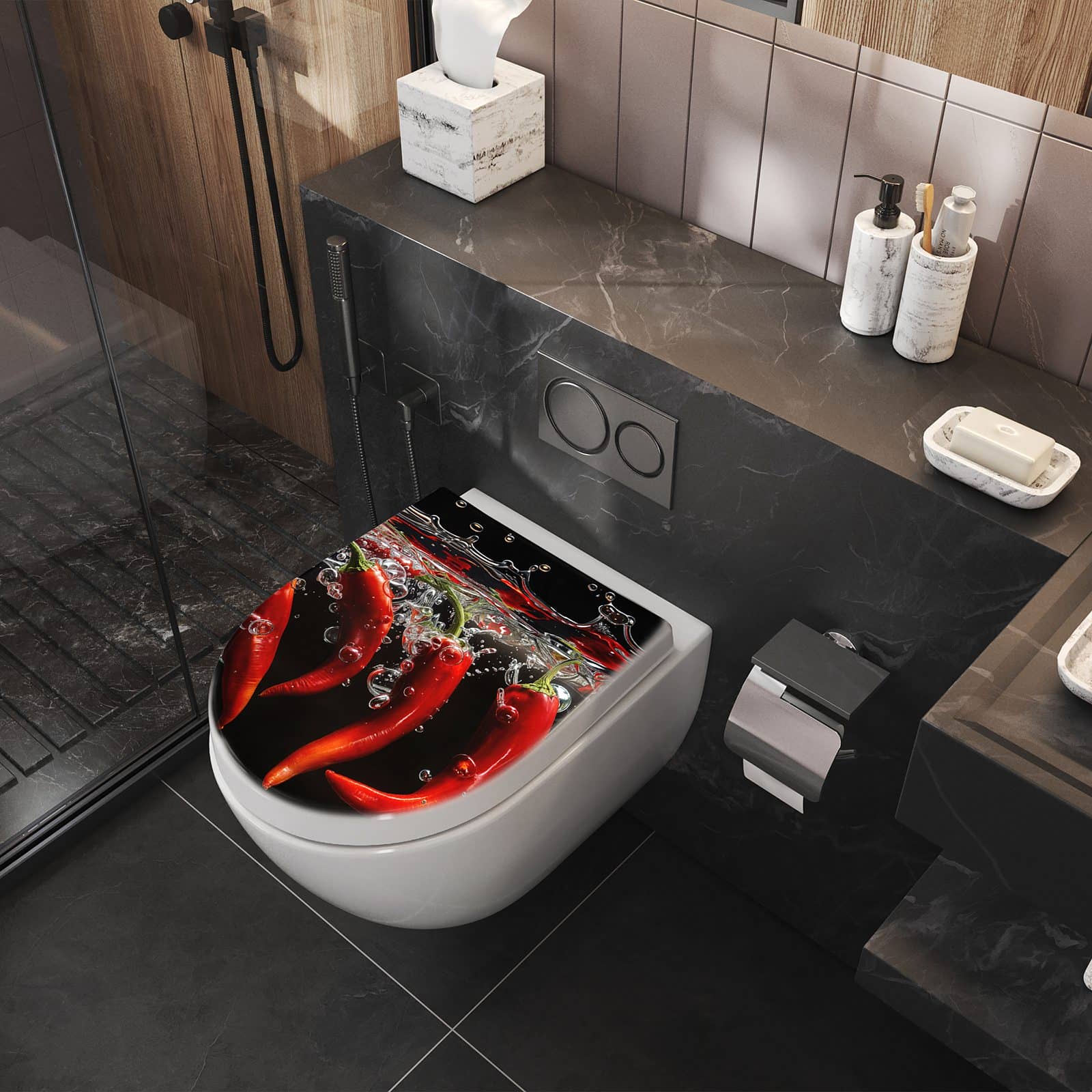 WC-Sitz mit Absenkautomatik Chili unter Wasser