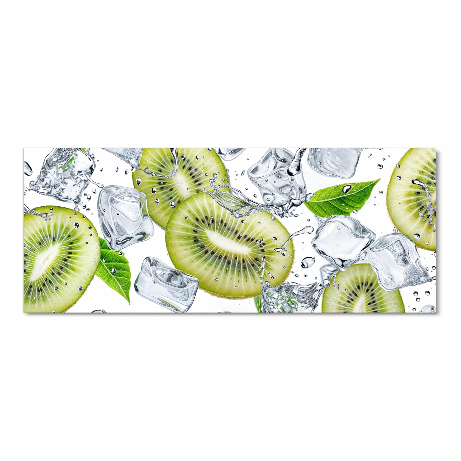 Langlebiger waschbarer Küchenteppich mit Motiv Kiwi Würfel Eis in Frontansicht