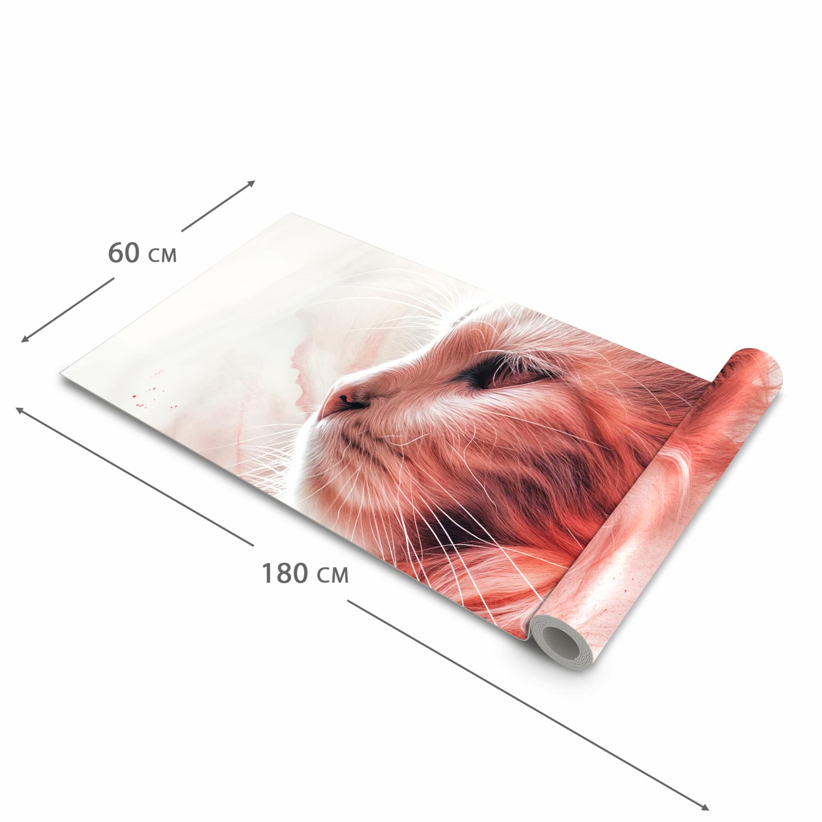 Geruchsneutraler Küchenläufer mit Motiv Katze Profil Rouge in der Grösse 60x90 cm