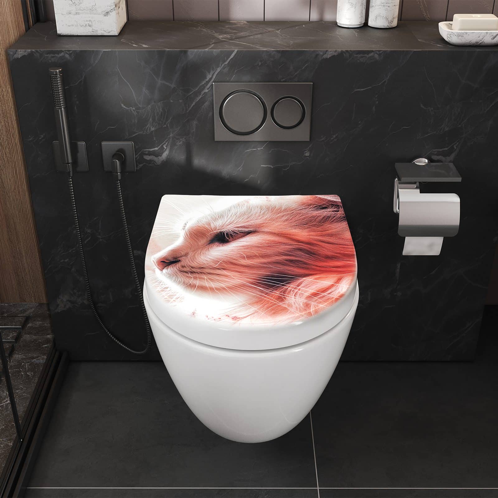 WC-Sitz mit Absenkautomatik Katze Profil Rouge