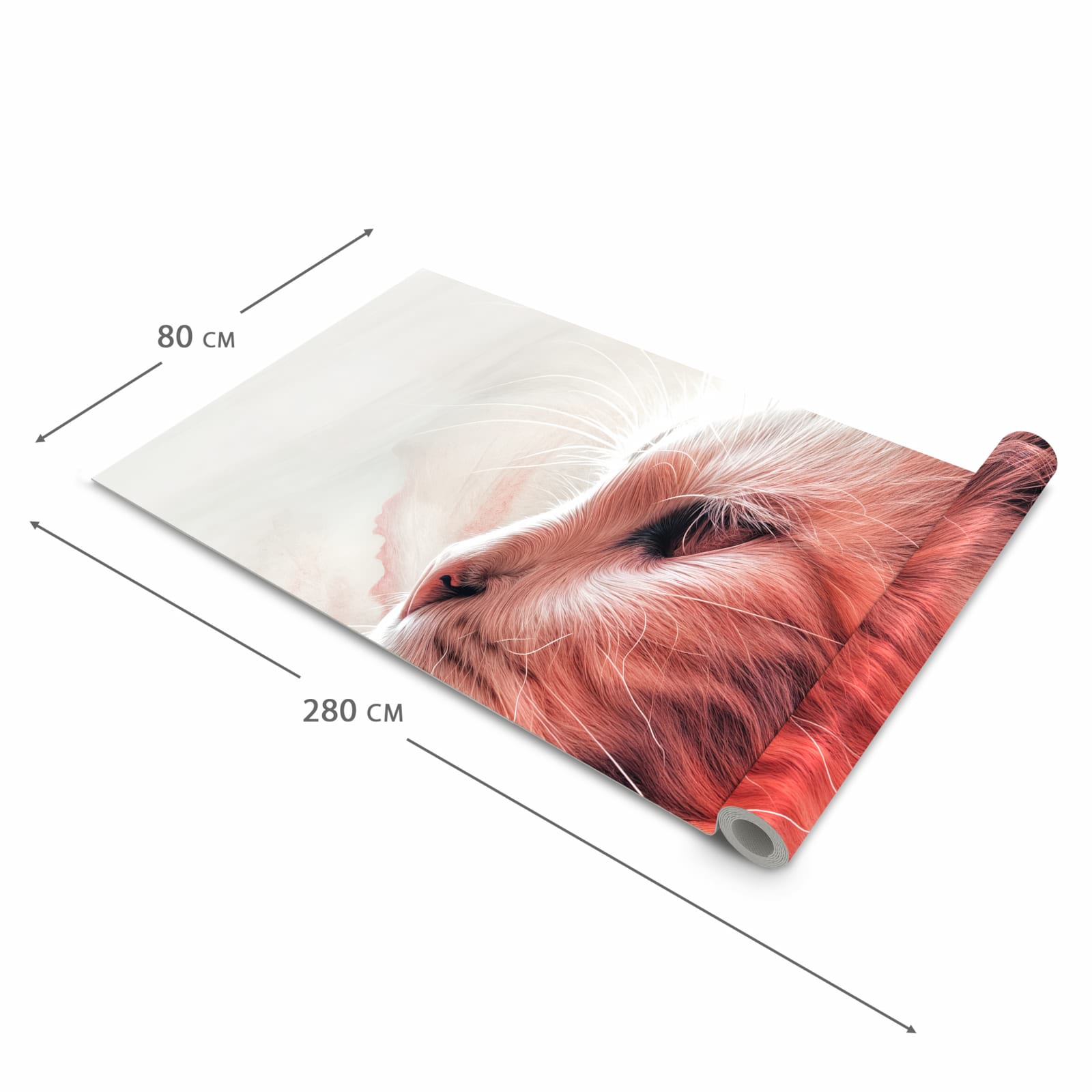 Dünner Küchenteppich mit Motiv Katze Profil Rouge in der Grösse 60x90 cm - angenehme Haptik