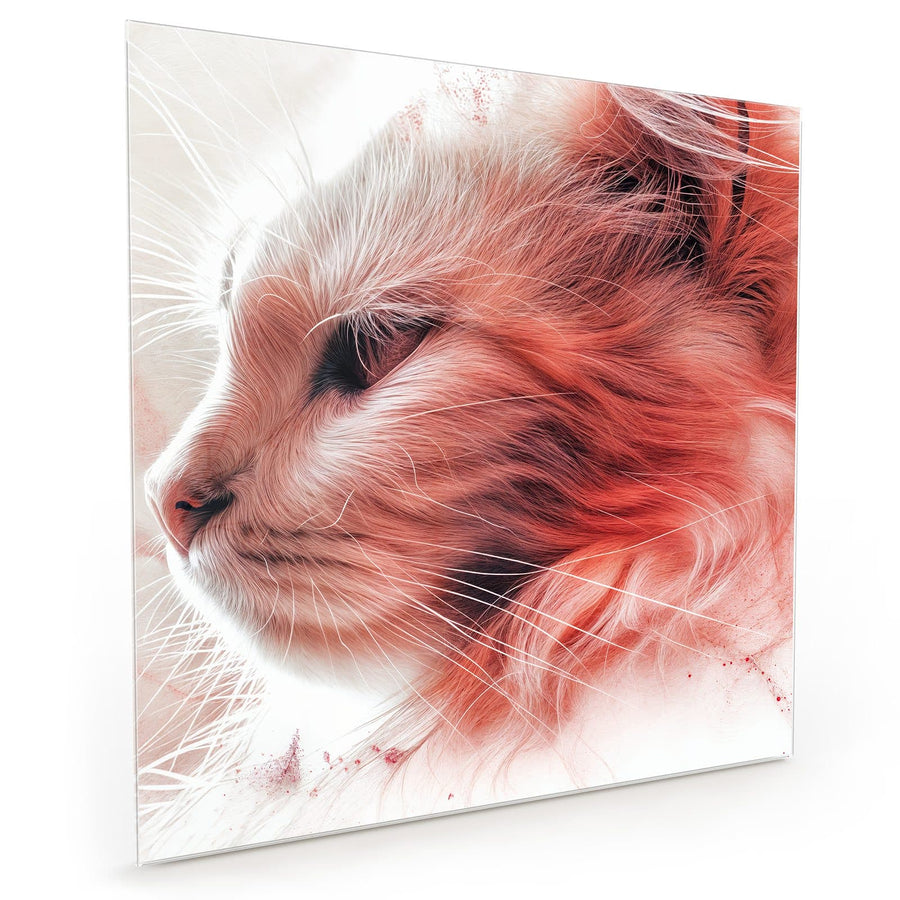 Maße Küchenrückwand Katzenprofil in Rot aus Glas