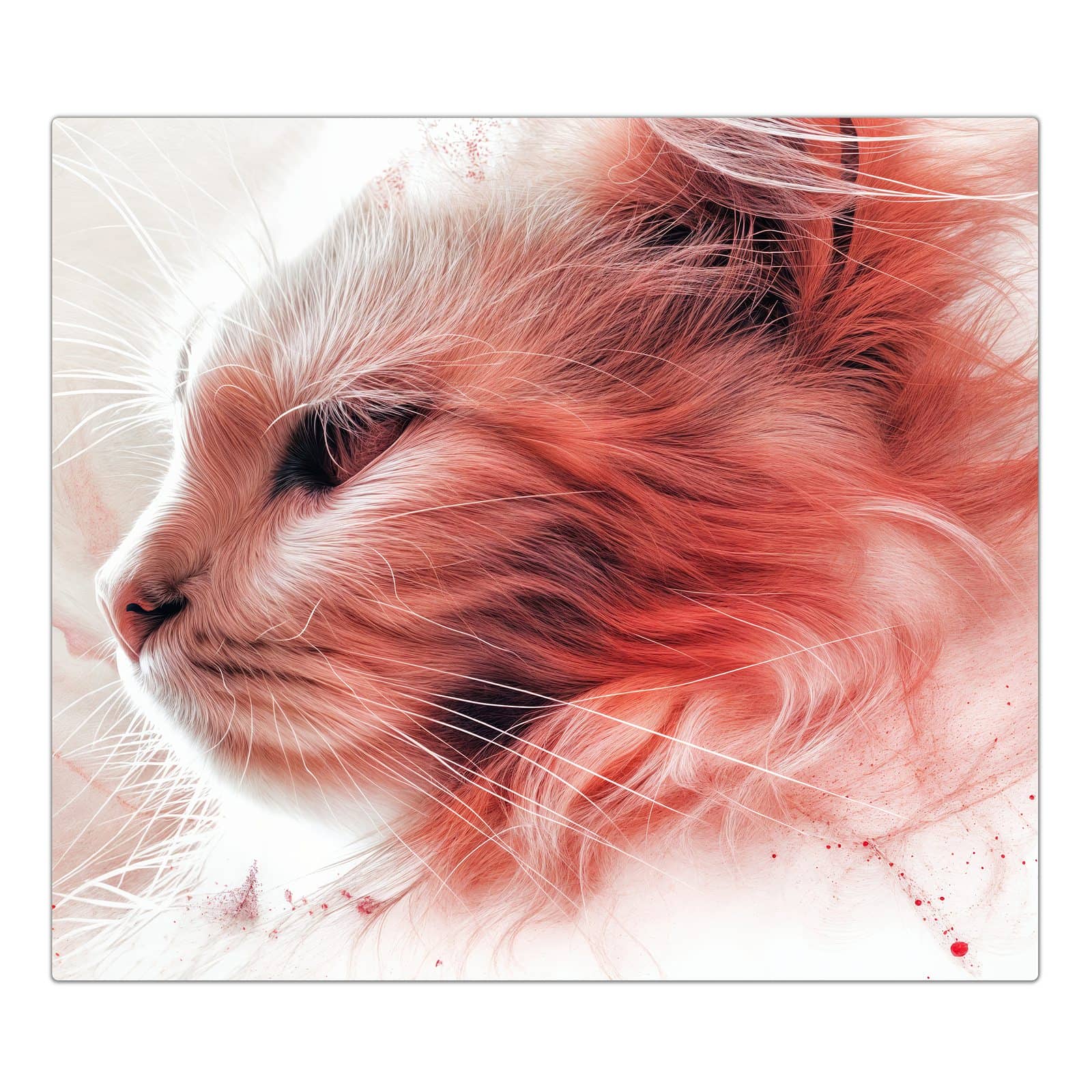 1-teilige Ceranfeld Abdeckplatten mit Katze Profil Rouge-Motiv in der Frontansicht #grösse_1-Teilig (60x52cm)