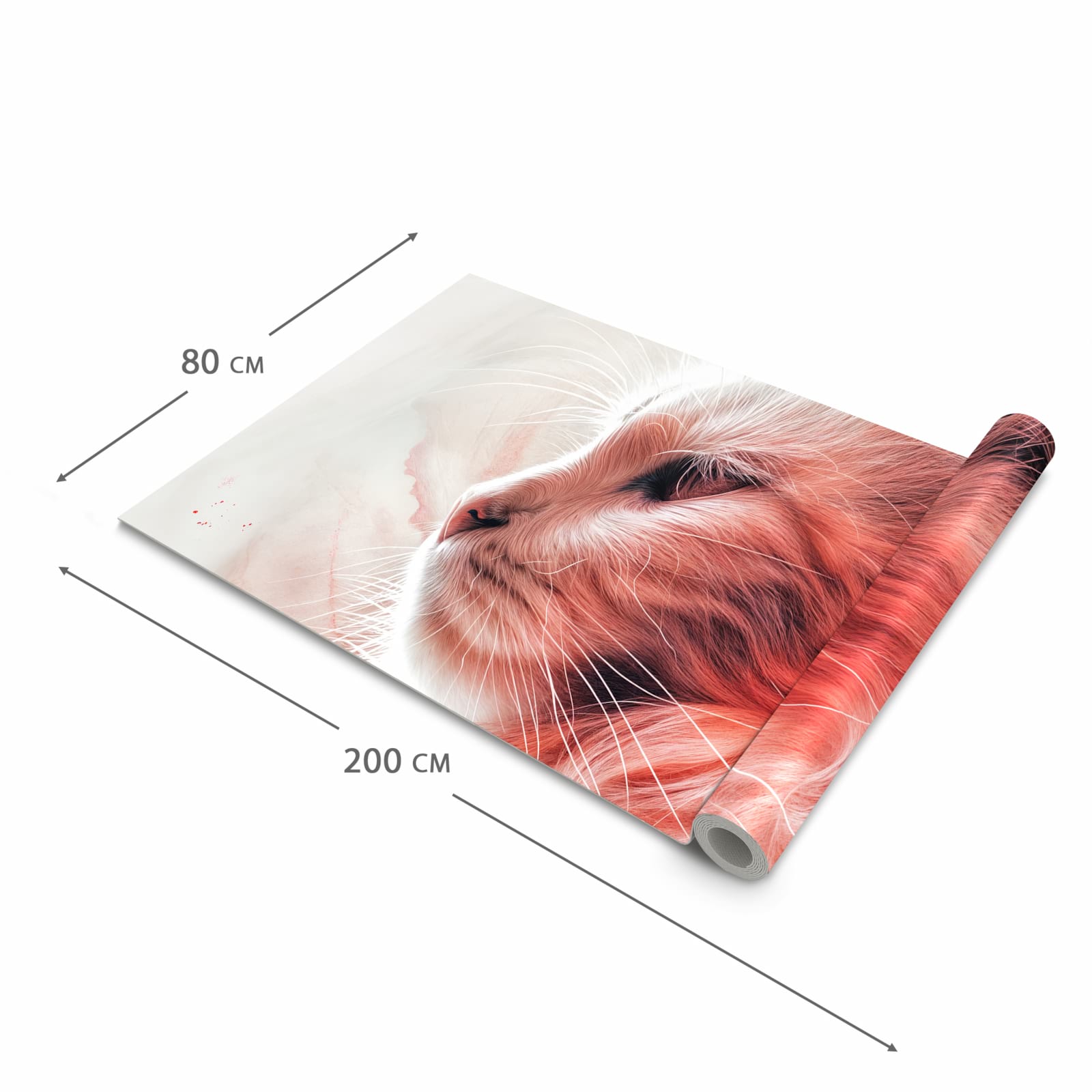 Rutschhemmender Läufer Eingangsbereich mit Motiv Katze Profil Rouge in der Grösse 60x90 cm