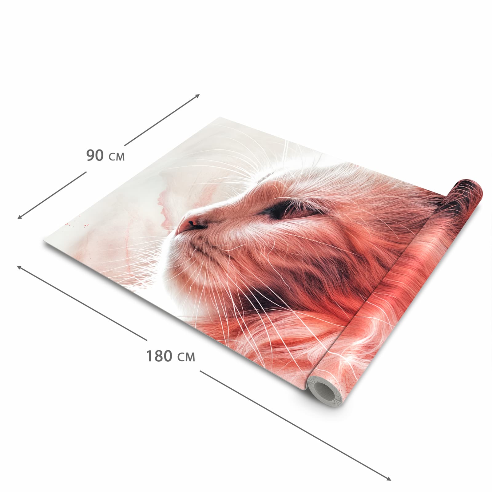 Strapazierfähiger waschbarer Teppich mit Motiv Katze Profil Rouge in der Grösse 60x90 cm