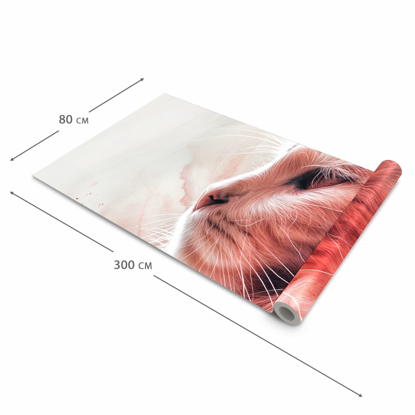 Hygienischer rutschfester Teppich mit Motiv Katze Profil Rouge in der Grösse 60x90 cm