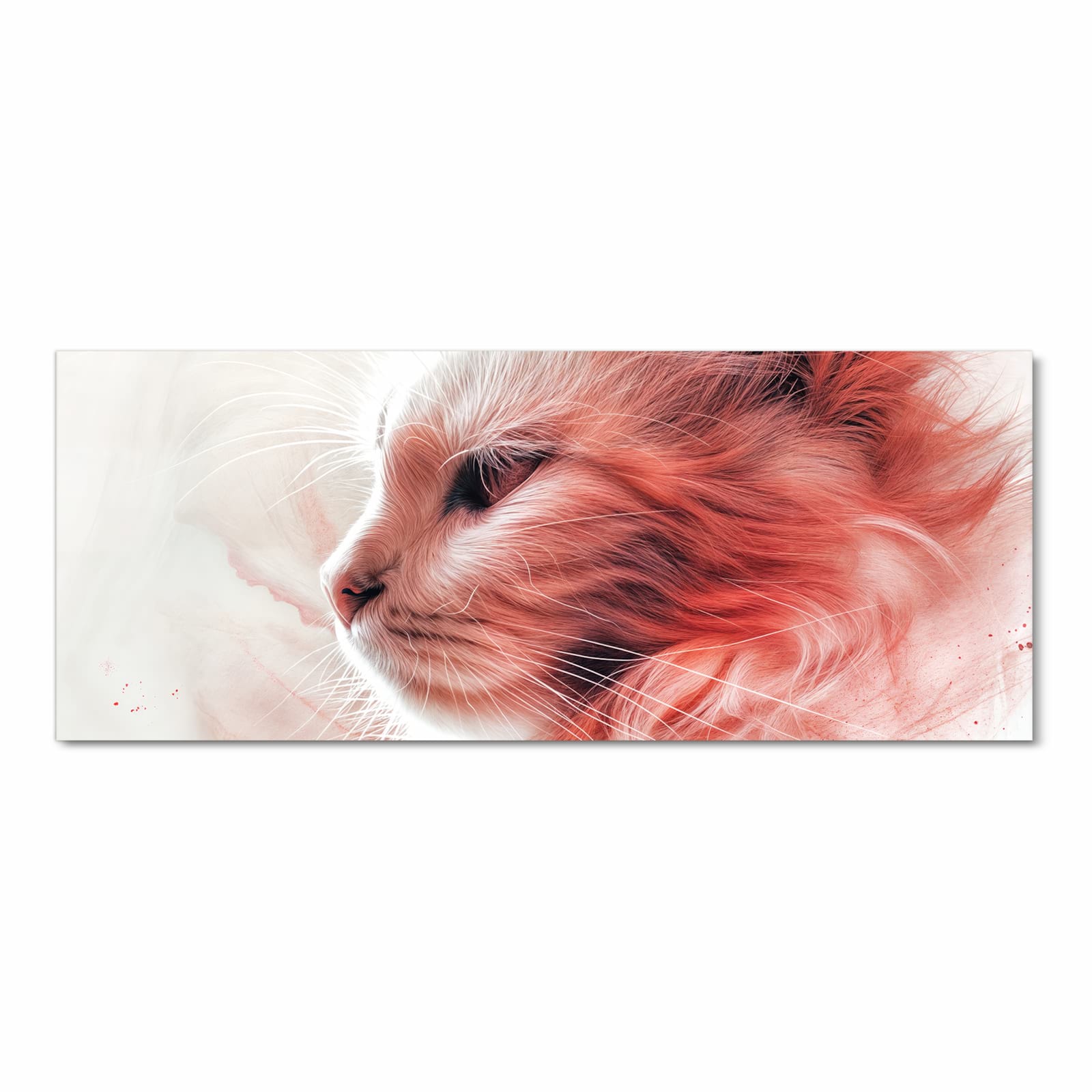 Geruchsneutraler waschbarer Teppich für die Küche mit Motiv Katze Profil Rouge in Frontansicht