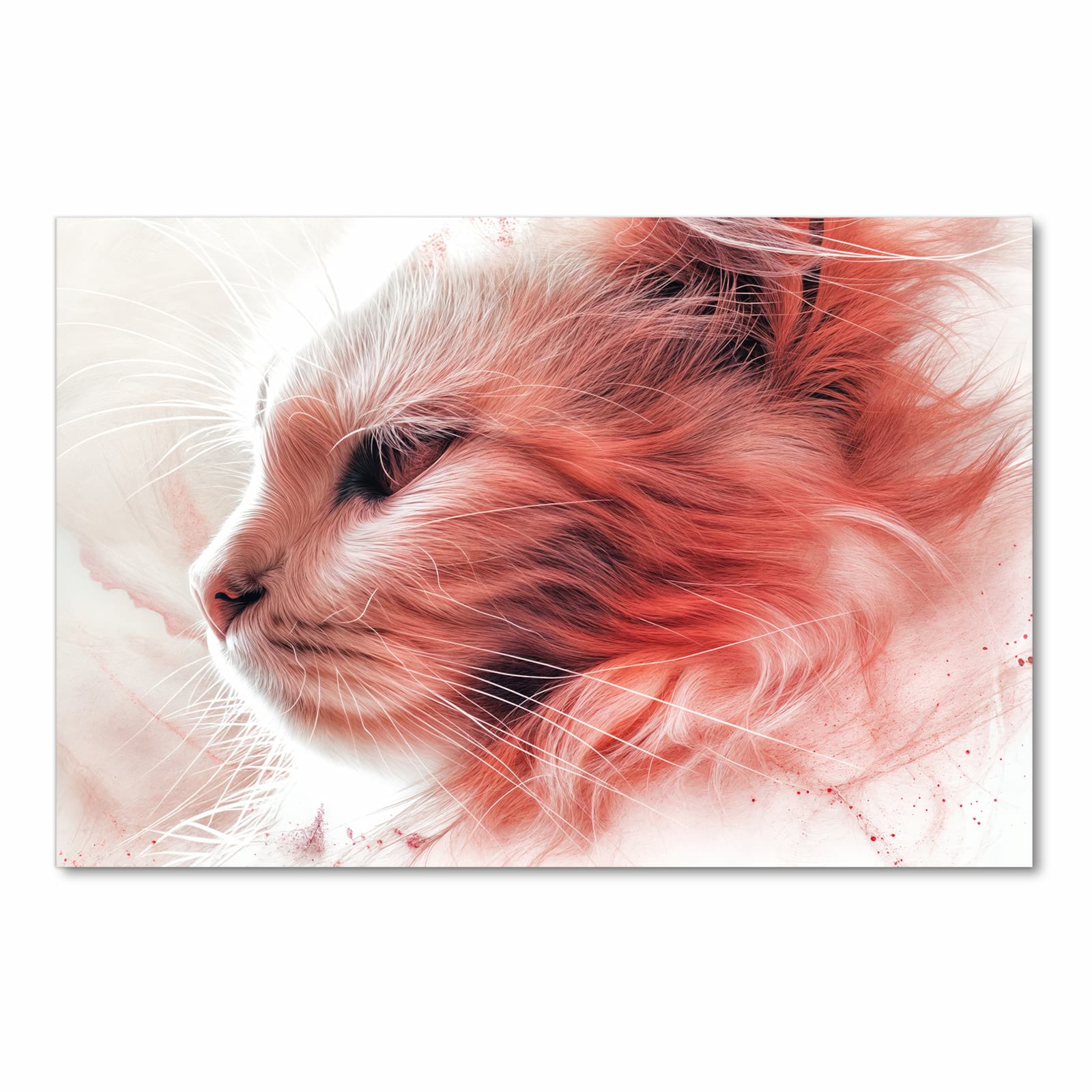 Rutschhemmender waschbarer Küchenläufer mit Motiv Katze Profil Rouge in Frontansicht