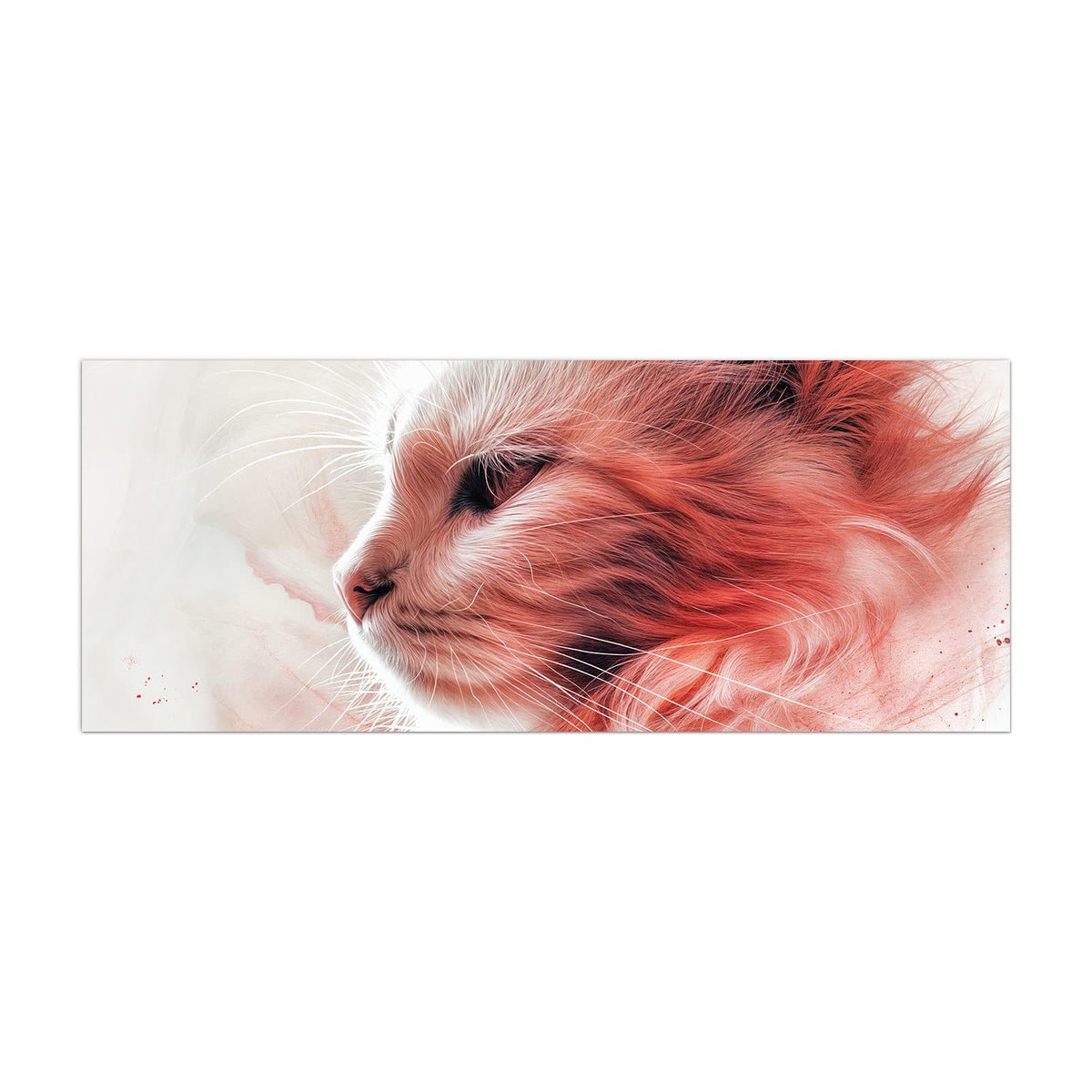 Küchenrückwand aus Glas Katzenprofil in Rot im Hochformat, Motiv bildfüllend von vorn