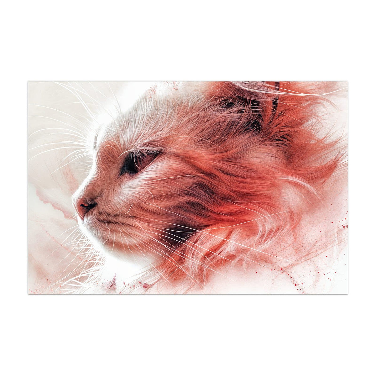 Küchenrückwand aus Glas Katzenprofil in Rot im Hochformat, Motiv bildfüllend von vorn