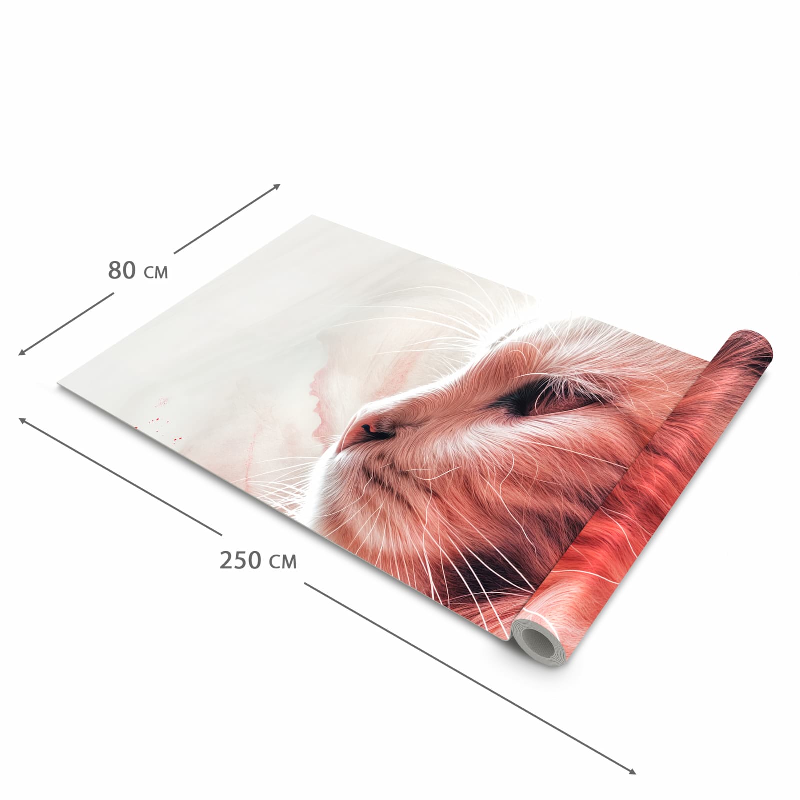 Pflegeleichter rutschfester Läufer mit Motiv Katze Profil Rouge in der Grösse 60x90 cm