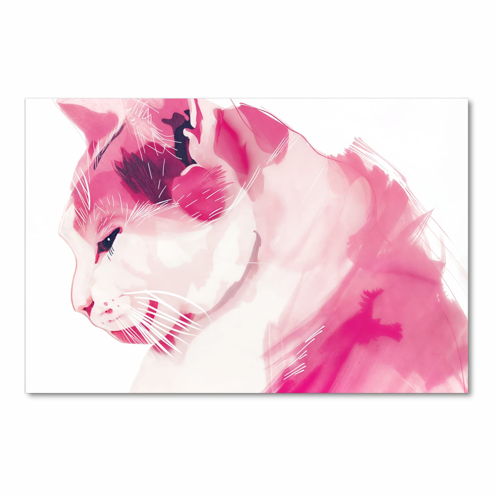 Abriebfester Küchenteppich mit Motiv Katzenportrait in der Küche - Frontansicht