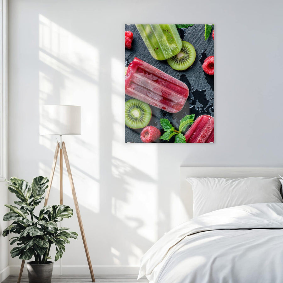 Maße Wandbild - Fruchteis auf Schiefer - Hochformat