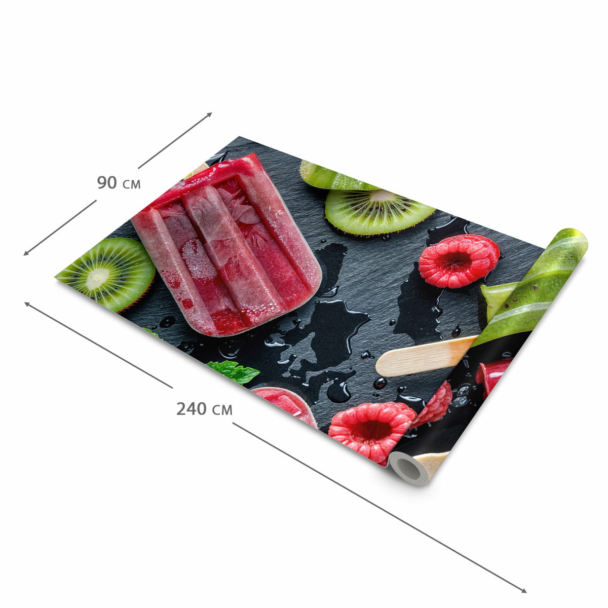 Rutschfester Küchenteppich mit Motiv Frisches Eis am Stiel in der Grösse 60x90 cm