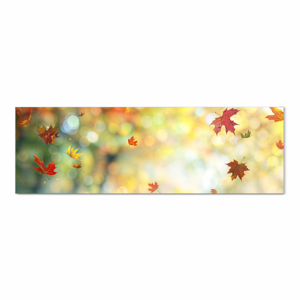 Langlebiger Küchenläufer mit Motiv Herbstlaub Wald in Frontansicht