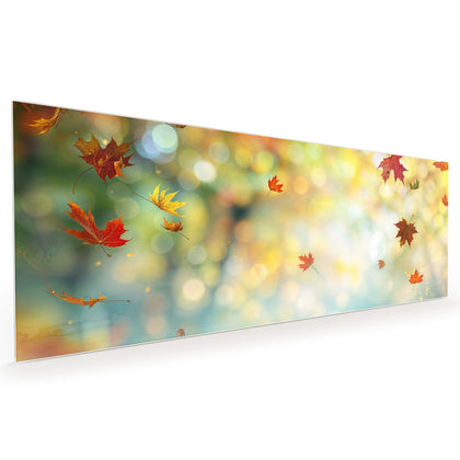 Küchenrückwand mit dem Motiv Herbstlaub auf Holz